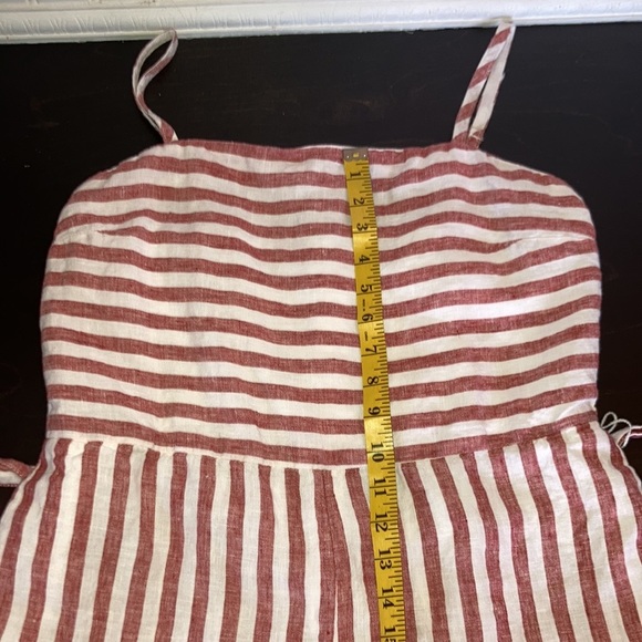 C&C California red and white 100% linen romper sz 8 EUC costal grandma - Picture 10 of 13